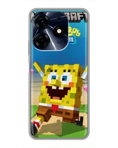 Чехол для TECNO Spark 10c с картинкой «Губка Боб Minecraft» Чехол для TECNO Spark 10c с картинкой «Губка Боб Minecraft»
