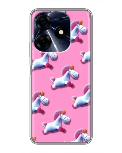 Чехол для TECNO Spark 10c с картинкой «Единороги на розовом»