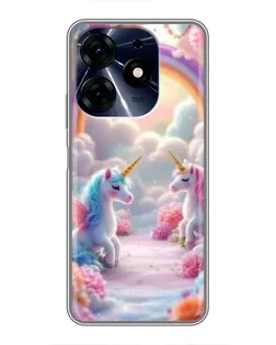 Чехол для TECNO Spark 10c с картинкой «Радуга и единороги» Чехол для TECNO Spark 10c с картинкой «Радуга и единороги»