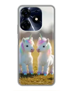 Чехол для TECNO Spark 10c с картинкой «Пара единорогов»