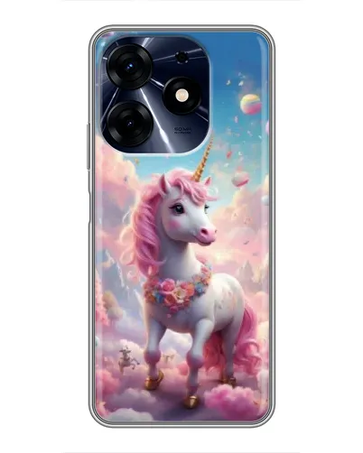 Чехол для TECNO Spark 10c с картинкой «Единорог среди облаков»