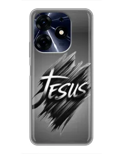 Чехол для TECNO Spark 10c с картинкой «Надпись Jesus Graffiti»