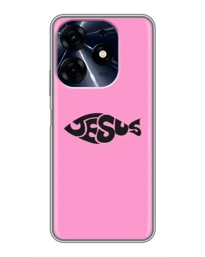 Чехол для TECNO Spark 10c с картинкой «Розовый символ  Jesus»