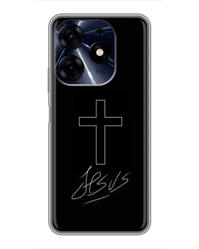 Чехол для TECNO Spark 10c с картинкой «Графический крест Jesus» Чехол для TECNO Spark 10c с картинкой «Графический крест Jesus»