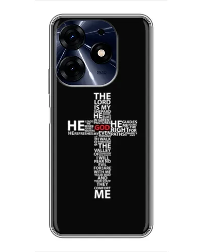 Чехол для TECNO Spark 10c с картинкой «Текстовый крест» Чехол для TECNO Spark 10c с картинкой «Текстовый крест»