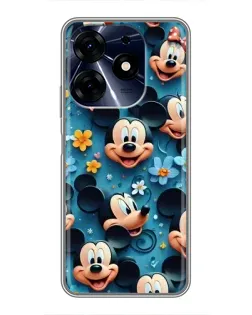 Чехол для TECNO Spark 10c с картинкой «Паттерн Микки и Минни»