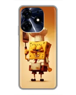 Чехол для TECNO Spark 10c с картинкой «Губка Боб повар»