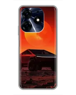 Чехол для TECNO Spark 10c с картинкой «Cybertruck на Марсе»