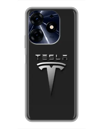 Чехол для TECNO Spark 10c с картинкой «Стальной логотип Tesla» Чехол для TECNO Spark 10c с картинкой «Стальной логотип Tesla»