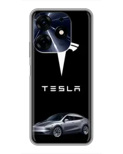 Чехол для TECNO Spark 10c с картинкой «Tesla Model Y»