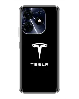 Чехол для TECNO Spark 10c с картинкой «Tesla White Logo»