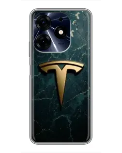 Чехол для TECNO Spark 10c с картинкой «Мраморная Tesla Gold»