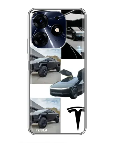 Чехол для TECNO Spark 10c с картинкой «Коллаж Cybertruck Tesla» Чехол для TECNO Spark 10c с картинкой «Коллаж Cybertruck Tesla»