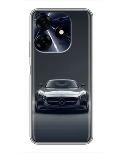 Чехол для TECNO Spark 10c с картинкой «Mercedes на черном»