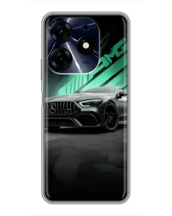 Чехол для TECNO Spark 10c с картинкой «Темный Mercedes AMG»