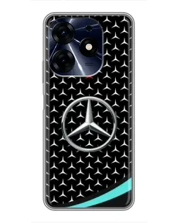 Чехол для TECNO Spark 10c с картинкой «Mercedes — бирюзовый акцент»