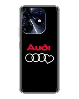 Чехол для TECNO Spark 10c с картинкой «Логотип Audi Heart»