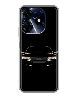 Чехол для TECNO Spark 10c с картинкой «Audi — ночной контур»