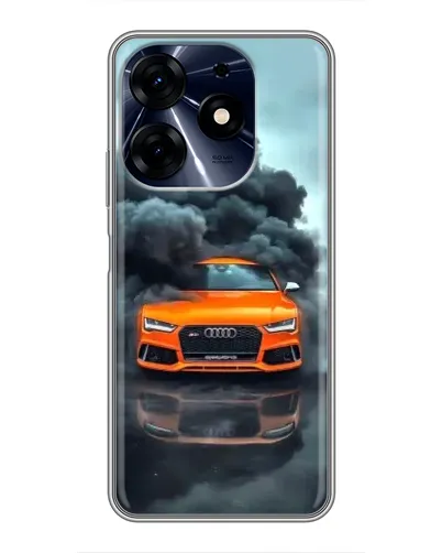 Чехол для TECNO Spark 10c с картинкой «Audi в облаках дыма»