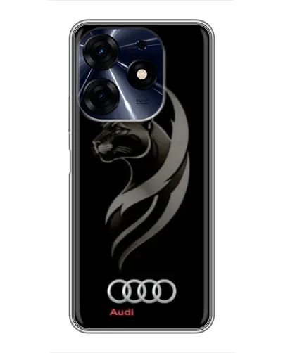 Чехол для TECNO Spark 10c с картинкой «Графика — пантера и Audi»