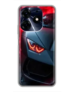 Чехол для TECNO Spark 10c с картинкой «Lamborghini красное сияние»