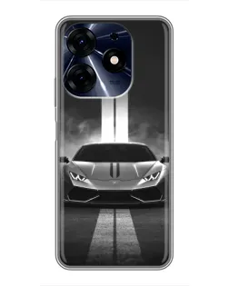 Чехол для TECNO Spark 10c с картинкой «Lamborghini симметрия дорог»