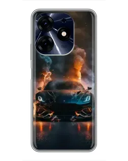 Чехол для TECNO Spark 10c с картинкой «Lamborghini дымная эстетика»
