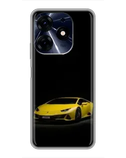 Чехол для TECNO Spark 10c с картинкой «Lamborghini желтый акцент»