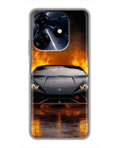 Чехол для TECNO Spark 10c с картинкой «Lamborghini в огне»