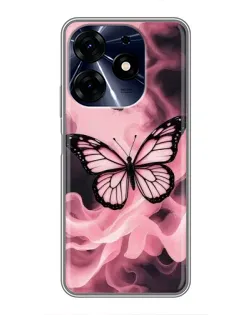 Чехол для TECNO Spark 10c с картинкой «Бабочка в дыму»