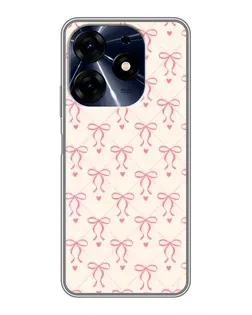 Чехол для TECNO Spark 10c с картинкой «Розовые бантики Coquette»