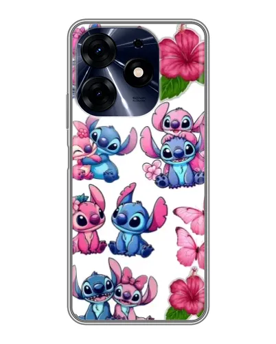 Чехол для TECNO Spark 10c с картинкой «Стикеры Stitch и Angel»