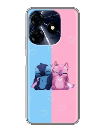 Чехол для TECNO Spark 10c с картинкой «Stitch и Angel Love»