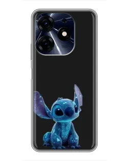 Чехол для TECNO Spark 10c с картинкой «Стич на черном»
