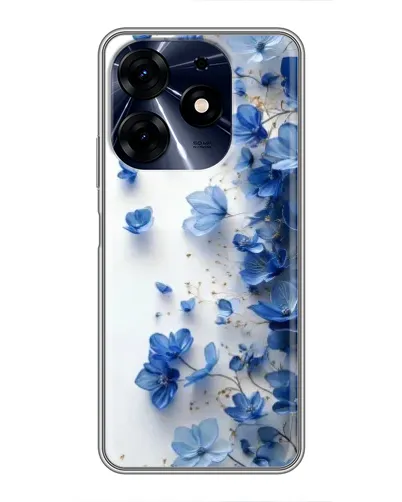Чехол для TECNO Spark 10c с картинкой «Голубой цветочный каскад»