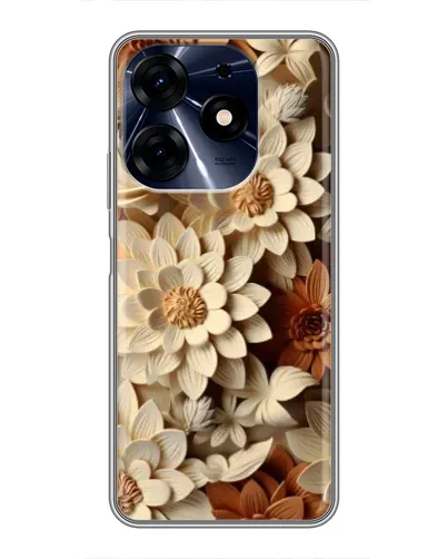 Чехол для TECNO Spark 10c с картинкой «Бежевый флористический декор»