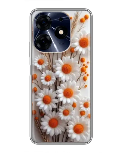 Чехол для TECNO Spark 10c с картинкой «Белые сухоцветы»