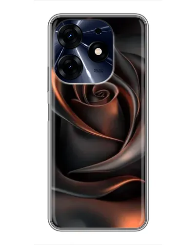 Чехол для TECNO Spark 10c с картинкой «Шелковая черная роза»