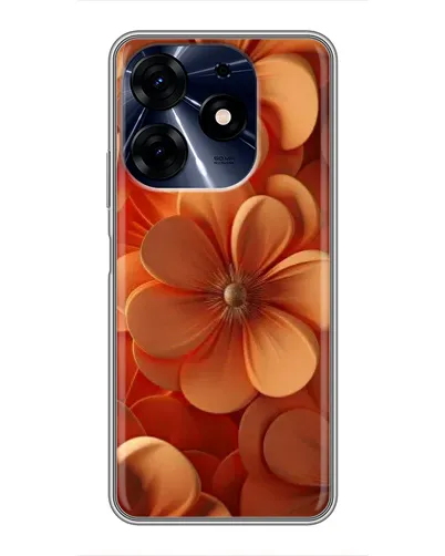 Чехол для TECNO Spark 10c с картинкой «Оранжевый макро цветок»