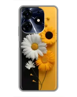 Чехол для TECNO Spark 10c с картинкой «Подсолнух и ромашка»