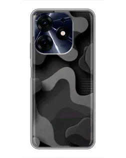 Чехол для TECNO Spark 10c с картинкой «Темный абстрактный камуфляж»
