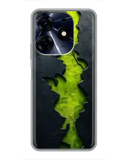 Чехол для TECNO Spark 10c с картинкой «Салатовый разлом скалы»