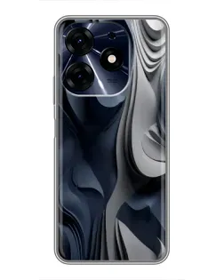 Чехол для TECNO Spark 10c с картинкой «Объемные синие складки»
