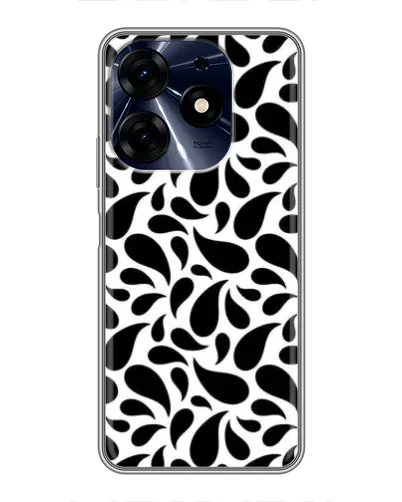 Чехол для TECNO Spark 10c с картинкой «Контрастные черные капли»