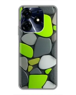 Чехол для TECNO Spark 10c с картинкой «Яркая неоновая галька»