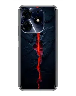 Чехол для TECNO Spark 10c с картинкой «Kрасная лавовая трещина»