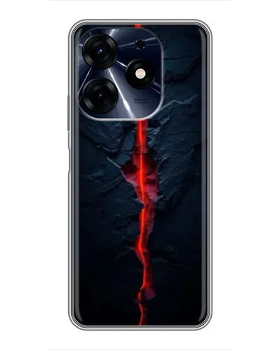 Чехол для TECNO Spark 10c с картинкой «Kрасная лавовая трещина»