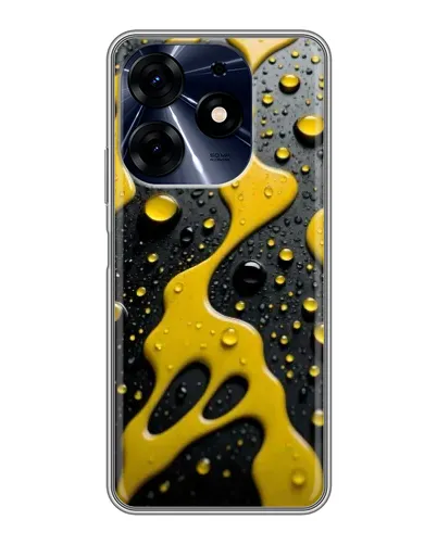 Чехол для TECNO Spark 10c с картинкой «Жидкое желтое золото»