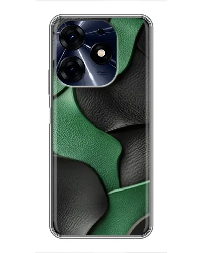 Чехол для TECNO Spark 10c с картинкой «Зеленые кожаные волны»