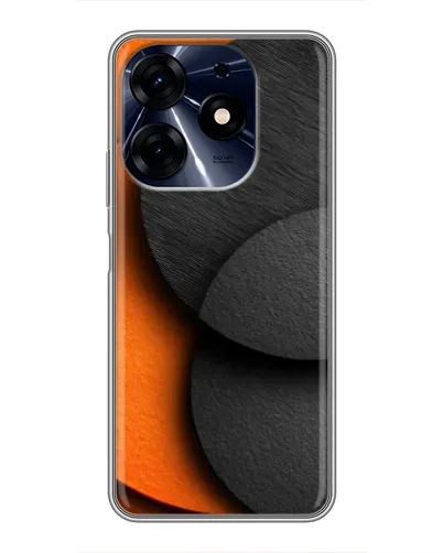 Чехол для TECNO Spark 10c с картинкой «Геометрия оранжевых кругов»